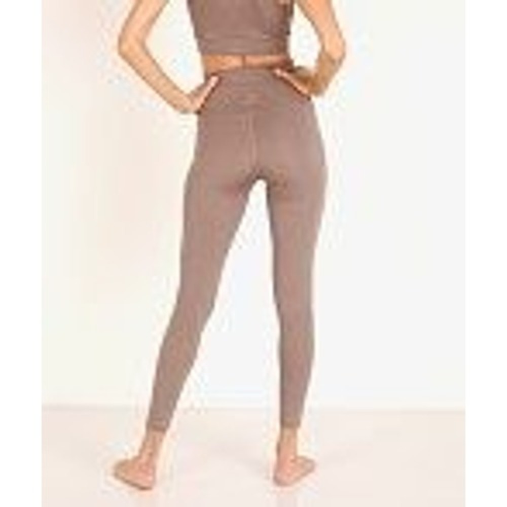 Beyond Yoga Rib High Waisted Midi Legging Mocha Heather Brown Size S - Picture 4 of 9